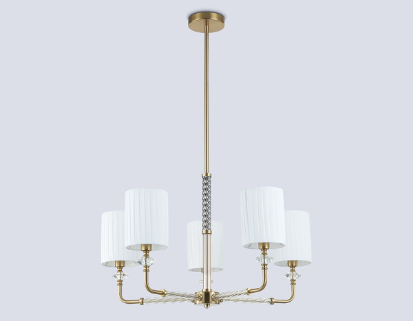 Люстра Ambrella LH71500/5 BS/FR (латунь/белый матовый)