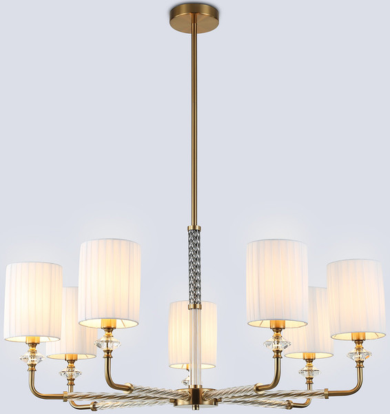 Люстра Ambrella LH71503/7 BS/FR (латунь/белый матовый) - фото