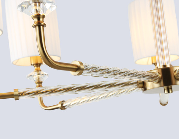 Люстра Ambrella LH71503/7 BS/FR (латунь/белый матовый)