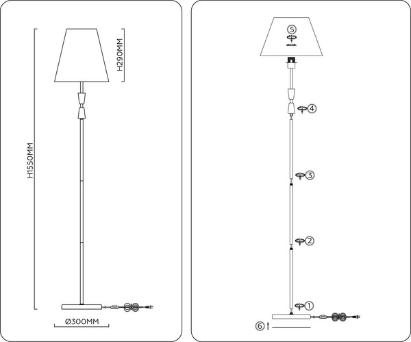 Торшер Ambrella LH75059 BS/GN (латунь/зеленый)