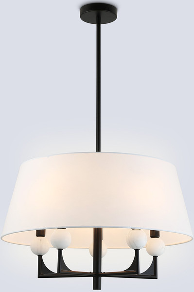 Люстра Ambrella LH75150/5 BK/FR (черный/белый матовый) - фото