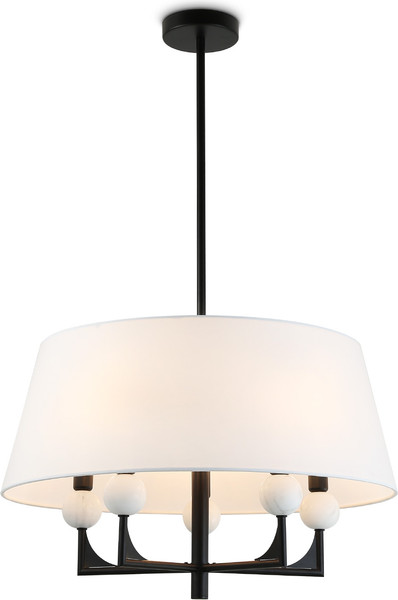Люстра Ambrella LH75150/5 BK/FR (черный/белый матовый)