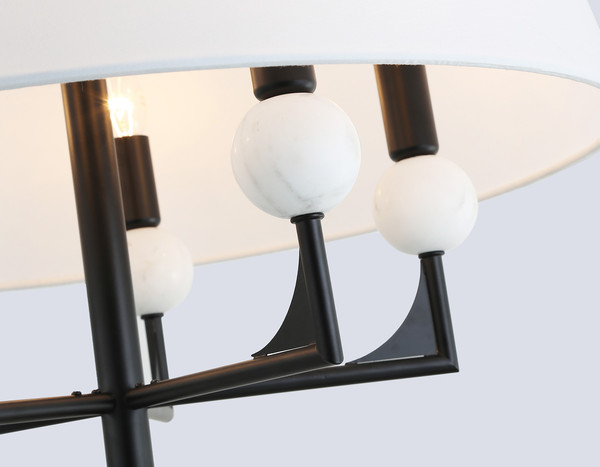 Люстра Ambrella LH75150/5 BK/FR (черный/белый матовый)