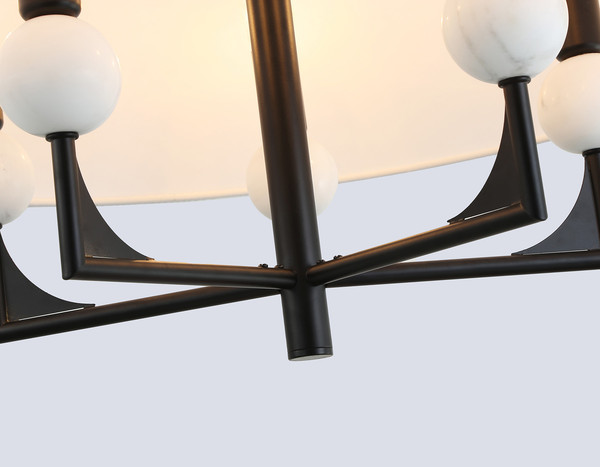 Люстра Ambrella LH75150/5 BK/FR (черный/белый матовый)