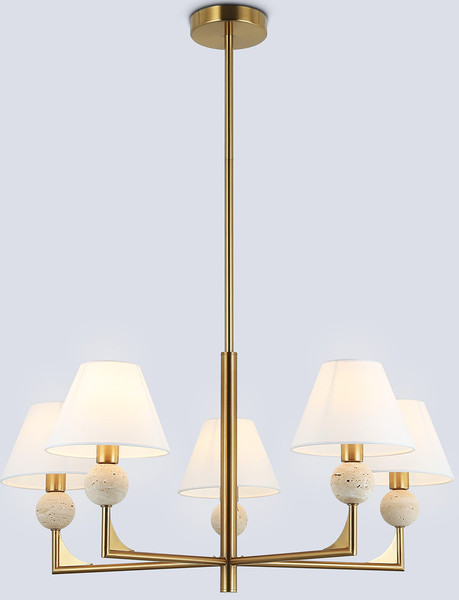 Люстра Ambrella LH75159/5 BS/FR (латунь/белый матовый) - фото