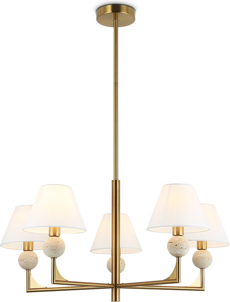 Люстра Ambrella LH75159/5 BS/FR (латунь/белый матовый)