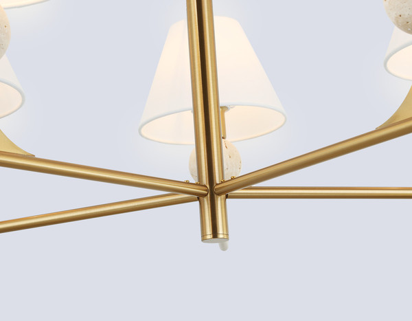 Люстра Ambrella LH75159/5 BS/FR (латунь/белый матовый)