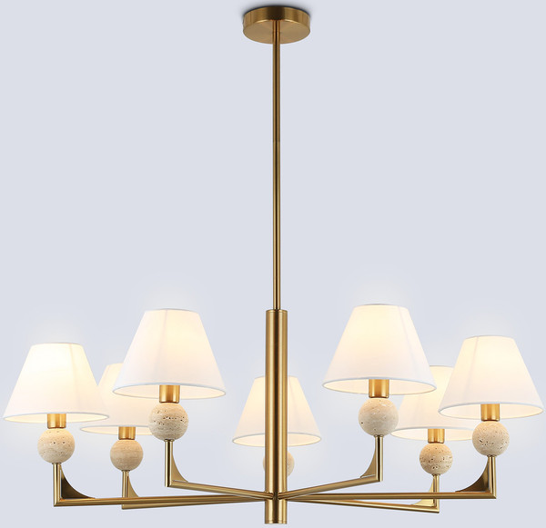 Люстра Ambrella LH75162/7 BS/FR (латунь/белый матовый) - фото