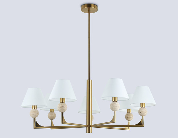 Люстра Ambrella LH75162/7 BS/FR (латунь/белый матовый)