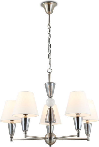 Люстра Ambrella LH75253/5 SN/FR (сатин никель/белый матовый)