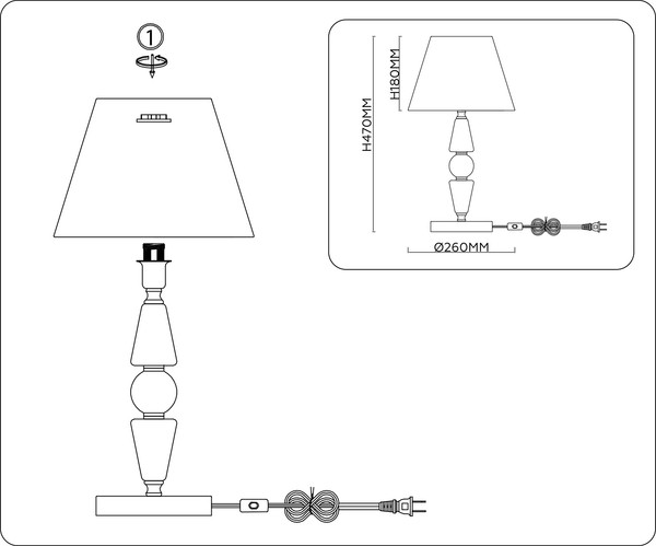 Прикроватная лампа Ambrella LH75262 SN/FR