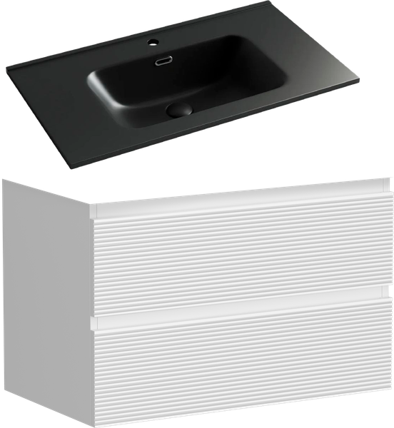 Тумба с умывальником Sancos Folk FL80W + CN7005MB - фото