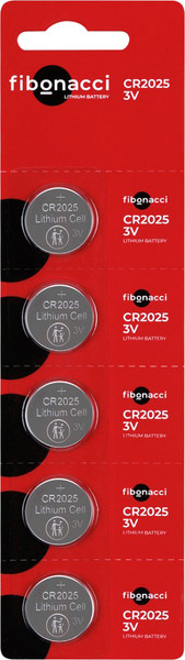 Комплект батареек Fibonacci CR2025/5B / FB-2025-5B - фото