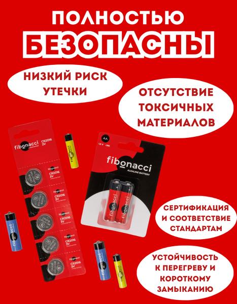Комплект батареек Fibonacci CR2032/5B / FB-2032-5B