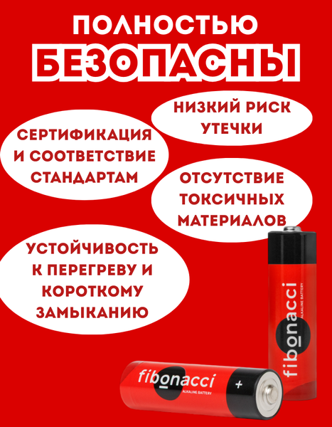 Комплект батареек Fibonacci АА LR6/40 / FB-LR6-B40