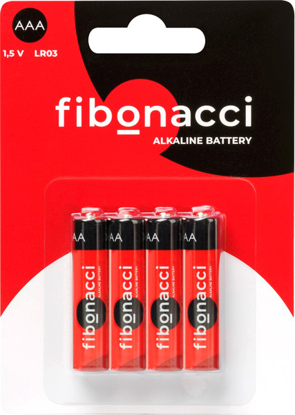 Комплект батареек Fibonacci ААA LR03/4B / FB-LR3-BL4 - фото
