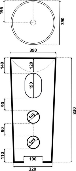 Умывальник Roxen Lila 570905
