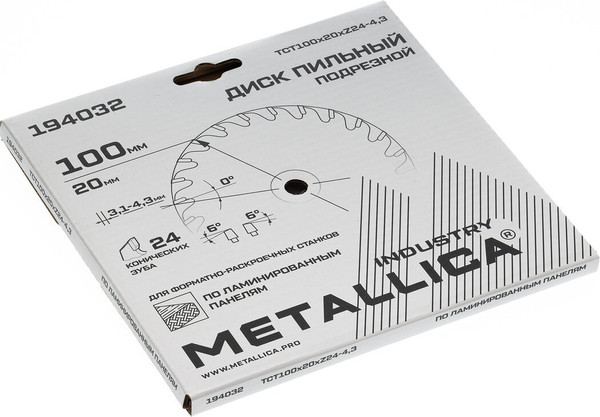 Пильный диск Metallica Industry 100х20мм / 194032