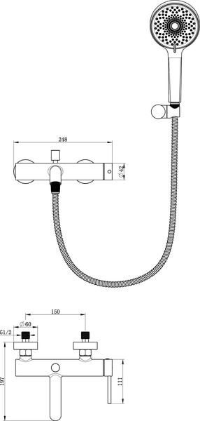 Душевой гарнитур со смесителем Oliveeka OL-639017-CR