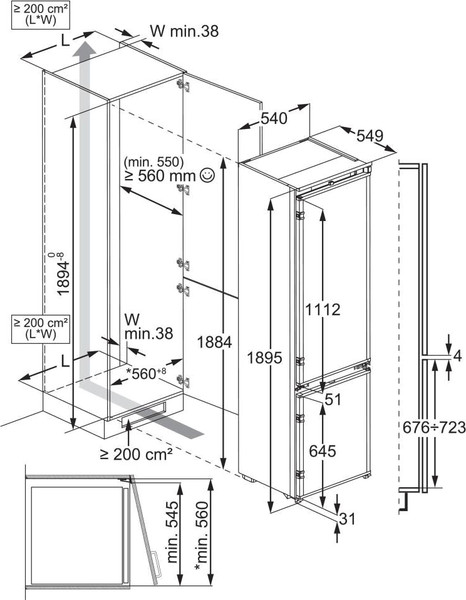 Встраиваемый холодильник Electrolux E6MNCE19S