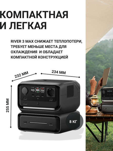 Портативная зарядная станция EcoFlow River 3 Max
