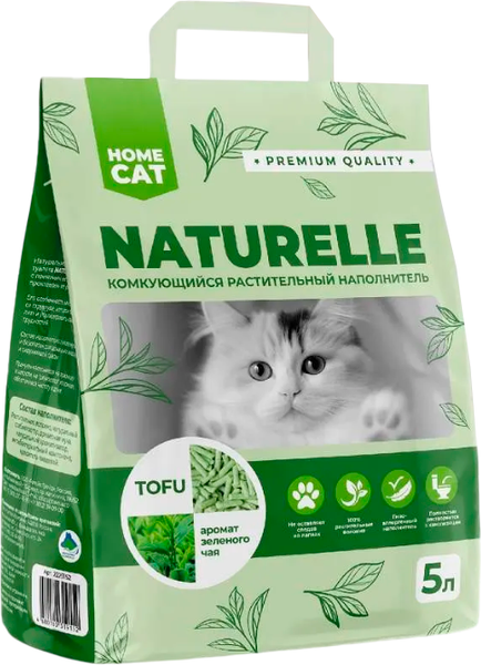 Наполнитель для туалета Homecat Naturelle Зеленый чай / 88044 - фото