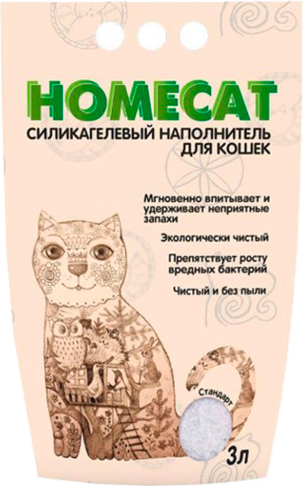 Наполнитель для туалета Homecat Стандарт Силикагелевый / 68903 - фото