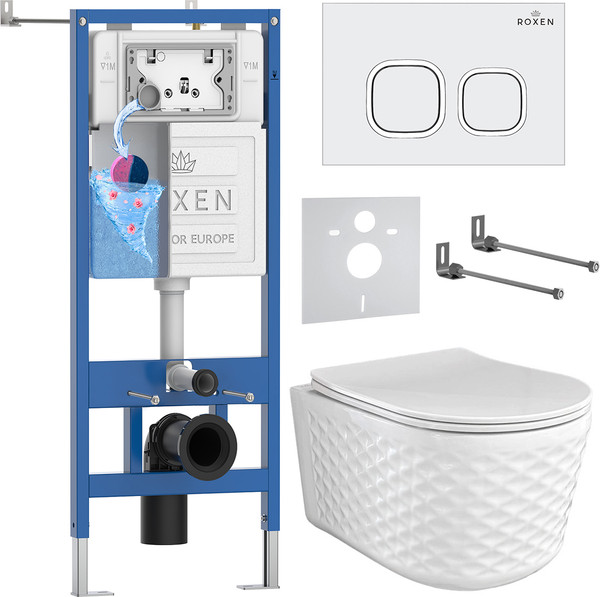 Унитаз подвесной с инсталляцией Roxen StounFix Dual Fresh 979014 - фото