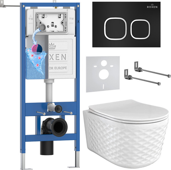 Унитаз подвесной с инсталляцией Roxen StounFix Dual Fresh 979015 - фото