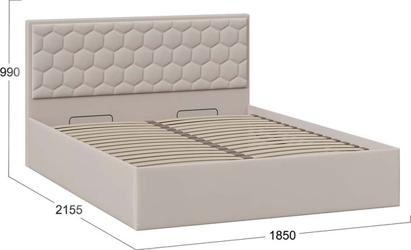 Двуспальная кровать ТриЯ Порто универсальная с ПМ и заглушиной 180x200