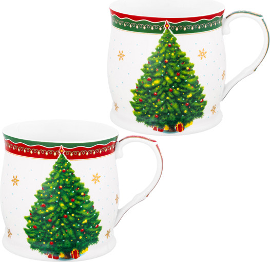 Набор кружек Elan Gallery Новогодняя елка New Bone China / 420796 - фото