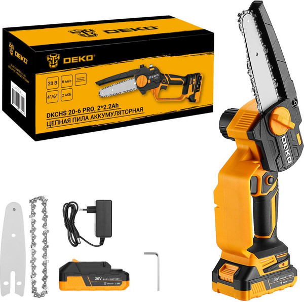 Пила цепная аккумуляторная Deko DKCHS 20-6 PRO / 083-2011 - фото