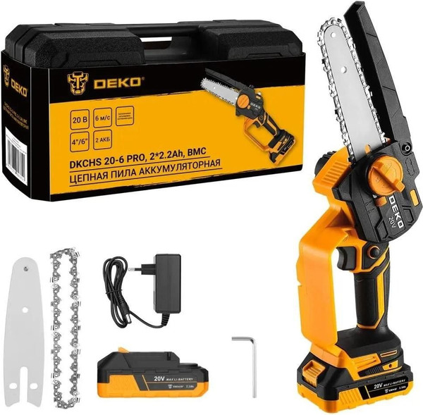 Пила цепная аккумуляторная Deko DKCHS 20-6 PRO / 083-2012 - фото