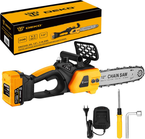Пила цепная аккумуляторная Deko DKCHS 20 / 083-2021 - фото