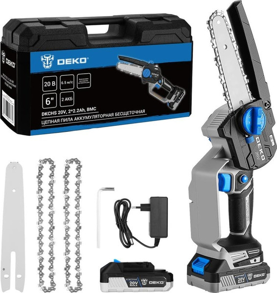 Пила цепная аккумуляторная Deko DKCHS 20V / 083-2014 - фото
