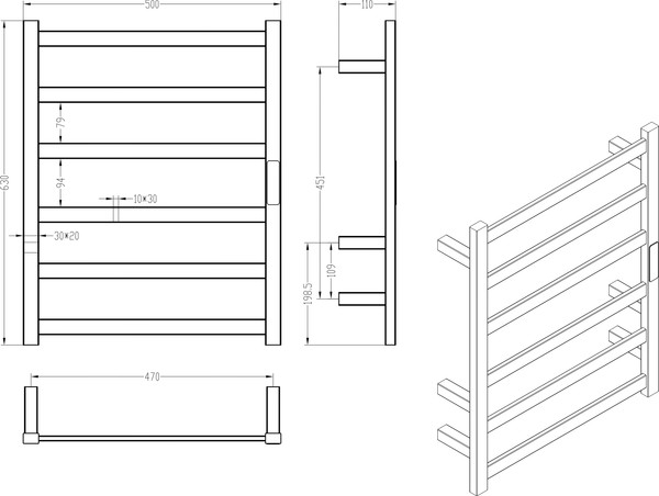 Полотенцесушитель электрический Roxen Plaza 11040-5063GM