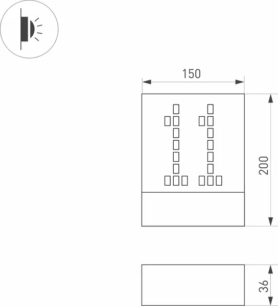 Бра уличное Arlight LGD-SIGN-WALL-S150x200-3W Warm3000 / 031060