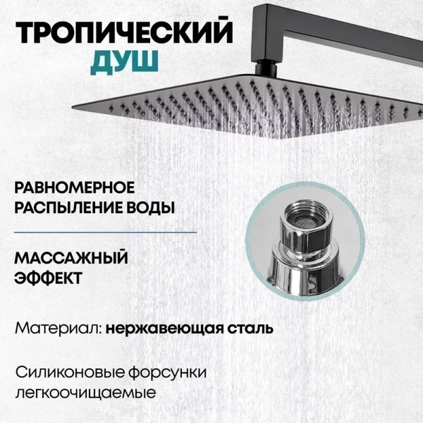 Душевая система со смесителем Grocenberg GB5089BL-1