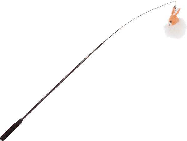 Игрушка для кошек ZooZooZoo Удочка-дразнилка. Зайчик с колокольчиком / TM-43 - фото