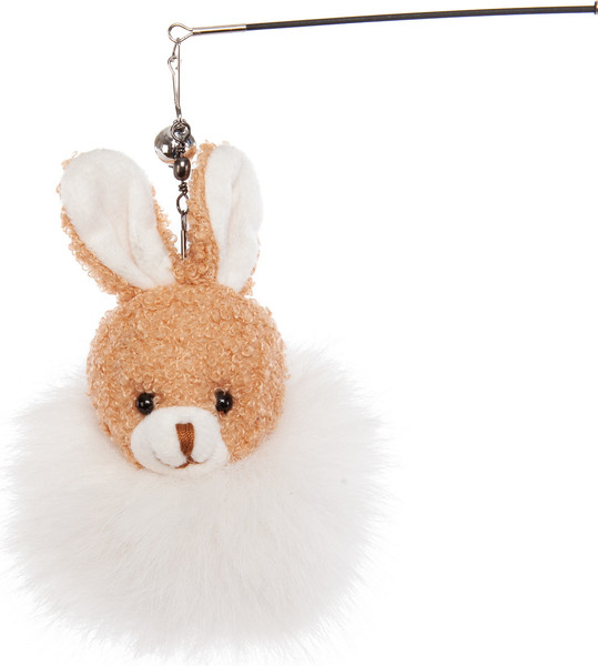 Игрушка для кошек ZooZooZoo Удочка-дразнилка. Зайчик с колокольчиком / TM-43