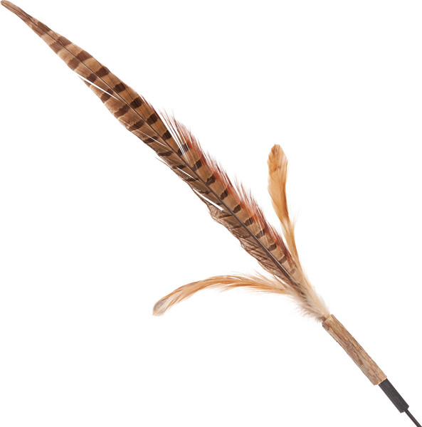 Игрушка для кошек ZooZooZoo Удочка-дразнилка. Перо Фазана / YM-30