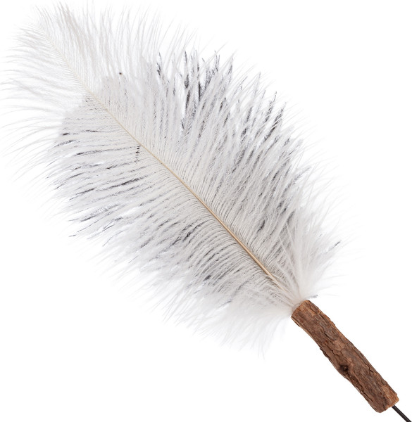 Игрушка для кошек ZooZooZoo Удочка-дразнилка. Перья Страуса / HM-28-B