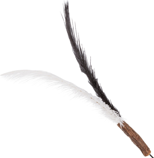 Игрушка для кошек ZooZooZoo Удочка-дразнилка. Перья Страуса / HM-28-B