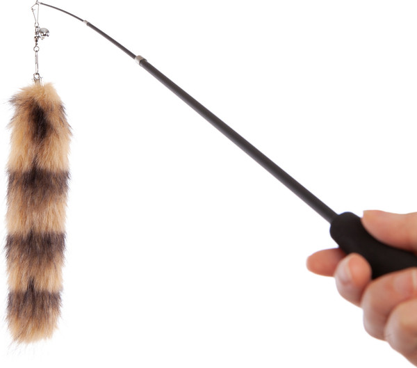 Игрушка для кошек ZooZooZoo Удочка-дразнилка. Хвост Енота / HM-19-A