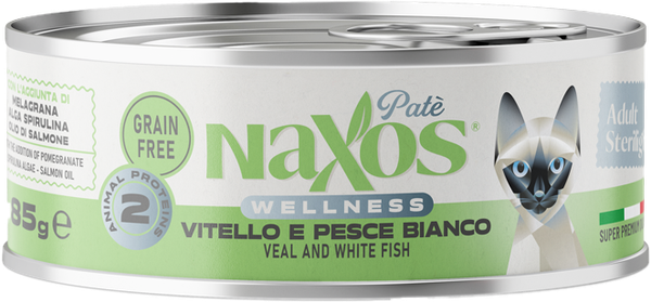 Влажный корм для кошек Adragna Naxos Adult Паштет из Телятины и Белой рыбы / 9204W/85P/NA - фото
