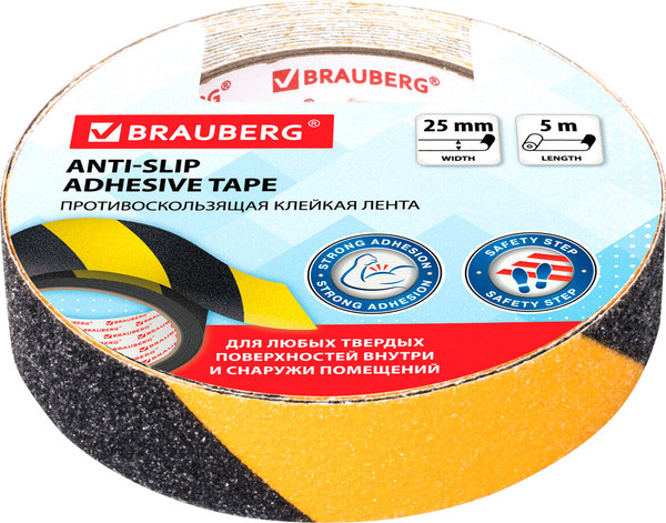 Скотч противоскользящий Brauberg 25ммx5м / 606773 - фото