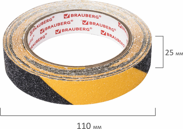 Скотч противоскользящий Brauberg 25ммx5м / 606773