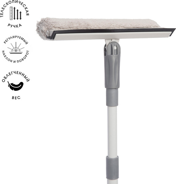 Швабра для мытья окон HomeQueen c шубкой поворотная / 77302