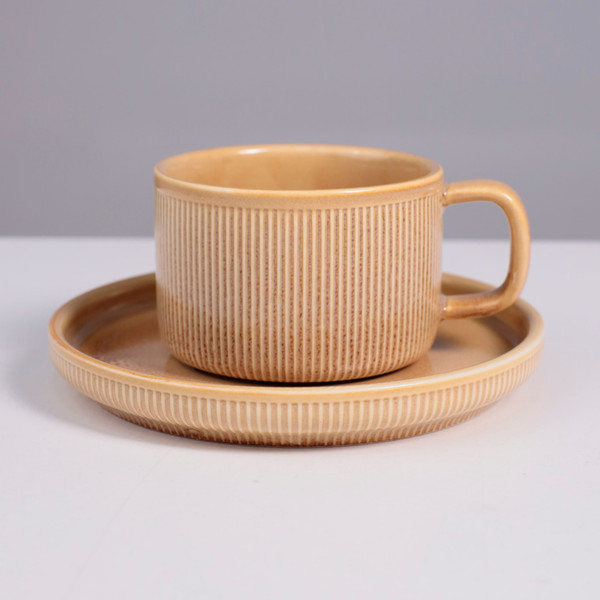 Чашка с блюдцем AksHome Stria 200мл