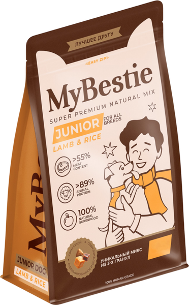 Сухой корм для собак MyBestie Junior с ягненком / 26100110/DOG - фото